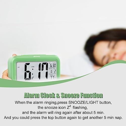 Miowachi Small Digital Alarm Clock for Kids Bedroom and Kitchen