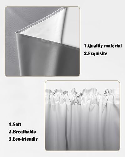 LooPoP Gray and White Ombre Swag Valance for Kitchen Windows