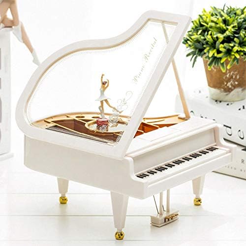 Hvogvok Ballerina Music Box White Classical Dancing Jewelry Box for Women Girls