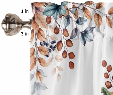 Orange Blue Grey Fall Valances for Windows 42x18
