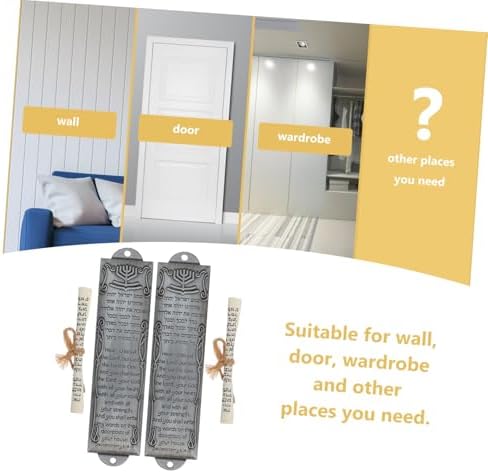 Kichvoe 2pcs Metal Mezuzah Set with Scroll