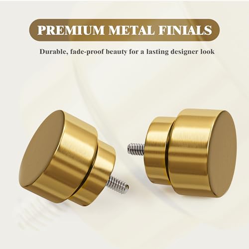 Oneach Heavy Duty Brass Curtain Rods 48-84 Inch Adjustable