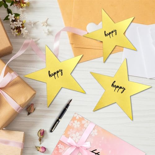 11 Inch Gold Star Cutouts 24Pcs Double Printed Decorations