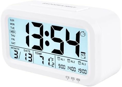 WinFong 43 Inch Digital Alarm Clock with 3 Bells and Temperature