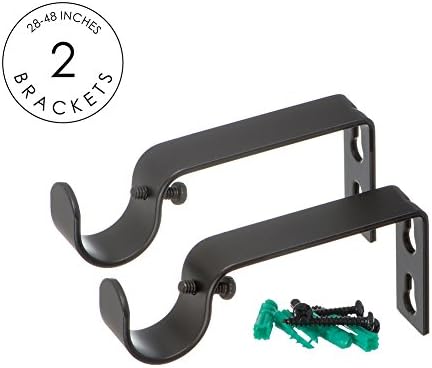 Ivilon Window Curtain Rod 1 18 in Antique Black