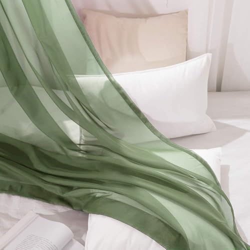 MIULEE Sheer Window Scarf Valance Spring Elegant Swag Curtain