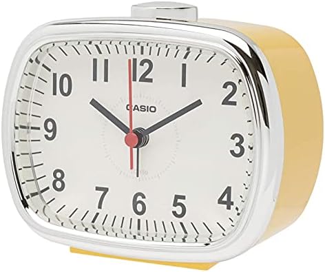 Casio TQ-159-9JF Yellow Analog Alarm Clock with Snooze and Light