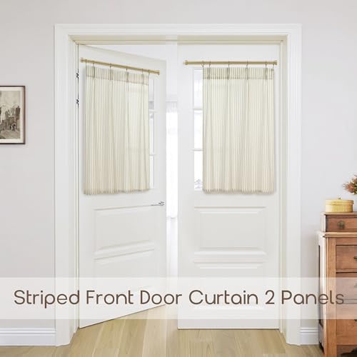 Lino Rosa Front Door Curtain 40 Inch Linen Sheer