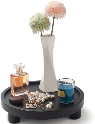 DEAMACE 2 Pcs Black Round Wood Riser for Display