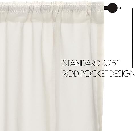VHC Brands Tobacco Cloth Valance 16x90 Antique White