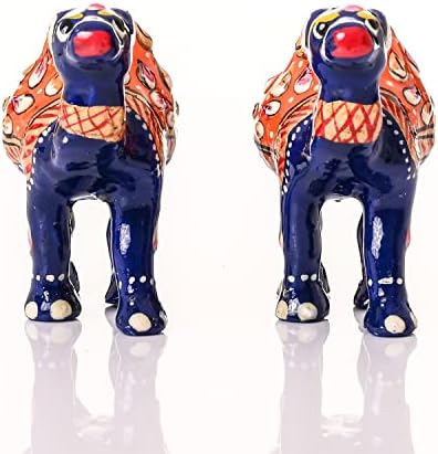 Blue Camel Minakari Hand Painted Statue Set of 2