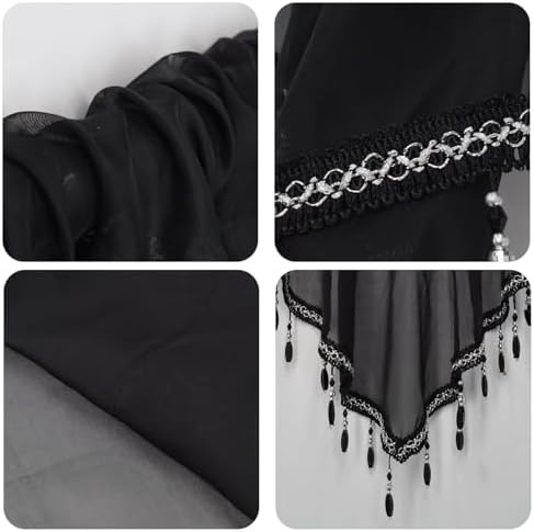 Lace Valance Swag Curtain 51 Inch Black Rod Pocket