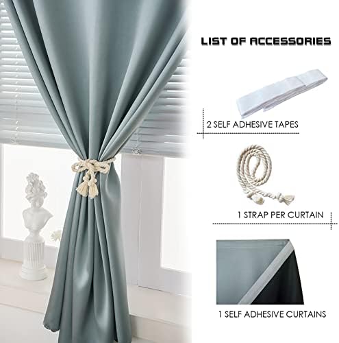 AJAZZ Self Adhesive Portable Blackout Curtains 1-Pack