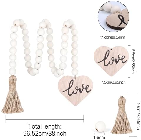 Meplait Love Wooden Bead Garland with Tassel