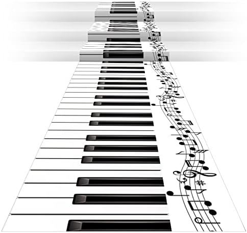 Haull Piano Keyboard Aisle Runner Rug 10x2ft