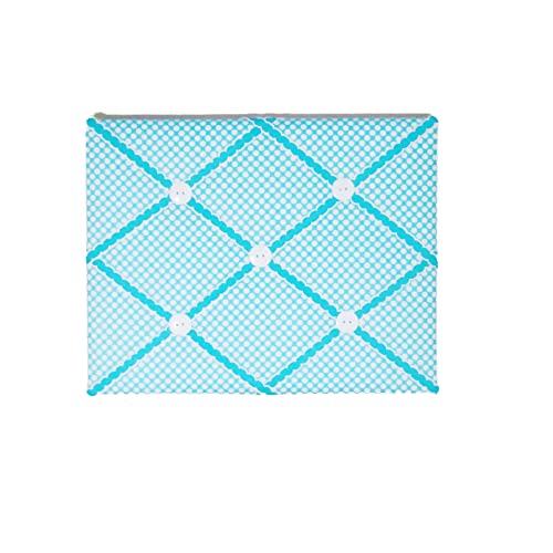 11x14 Turquoise White Polka Dot French Memory Board Bow Organizer