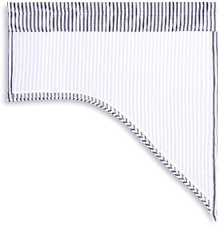 Cackleberry Home Navy Blue White Ticking Stripe Swag Curtains