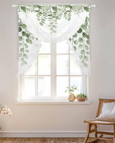 Sage Green Eucalyptus Leaf Valance 39x41 Inch