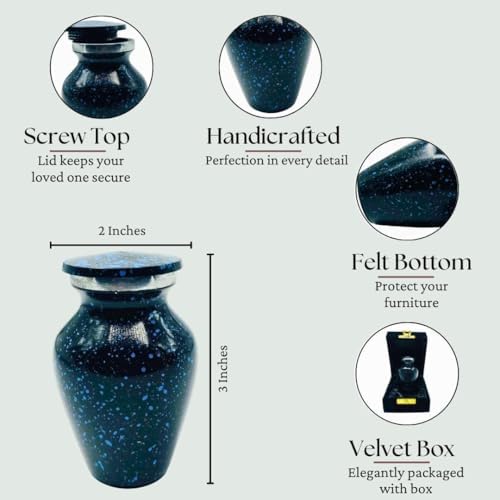 Blue Marble Cremation Urn for Adult Keepsake
