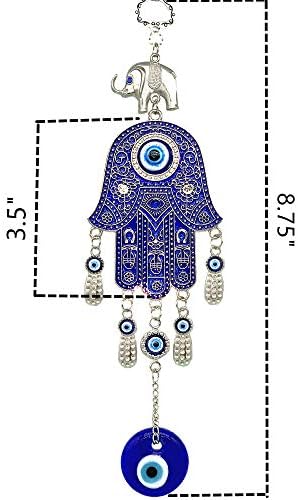 Betterdecor Blue Evil Eye Hamsa Hand Amulet Decoration