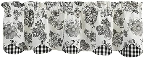 Park Designs White Geranium Lined Scallop Valance 15 L