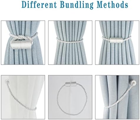 Modern Magnetic Curtain Tiebacks 6 Pack White Holdbacks