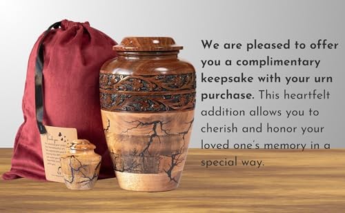 HEYTREND Wooden Cremation Urn Decorative Adult Size