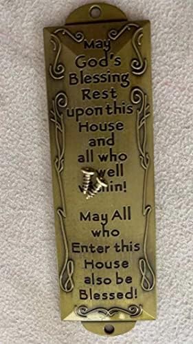 2 Bless This House Brass Mezuzah with Scroll and Gift Box