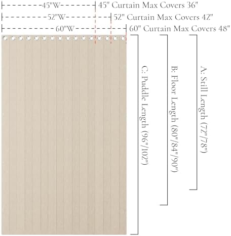 Blackout Faux Linen Door Curtain 80 Inch Accordion Style