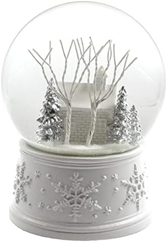 100MM White Christmas Snow Globe with Music
