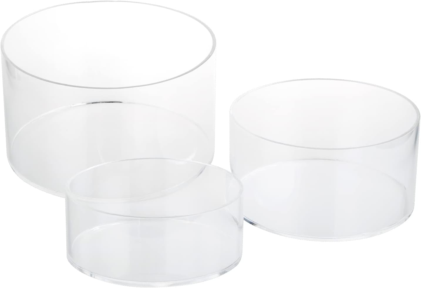 Clear Acrylic Round Display Riser Stands with Hollow Base