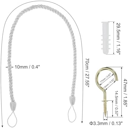 PATIKIL 6 Pack White Curtain Tiebacks Ropes