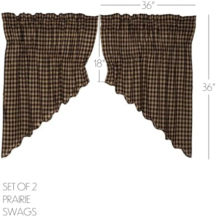 VHC Brands Prairie Scalloped Valance Set of 2