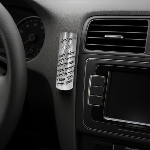 Talisman4u Protection Car Mezuzah with Hebrew Travelers Prayer Scroll