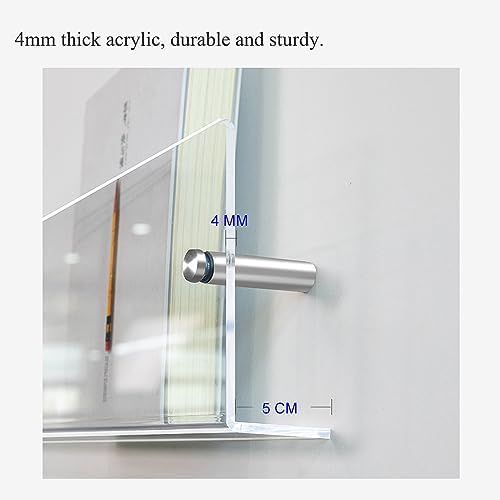 DuvinDD 2 Pack Acrylic Magazine Holder Wall Mount Floating Rack