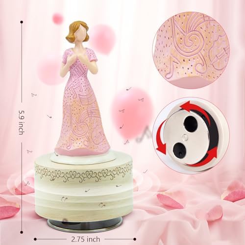 Hand-Painted Resin Music Box for Girls and Women