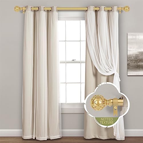 Gold Adjustable Curtain Rods 36-88 Inch