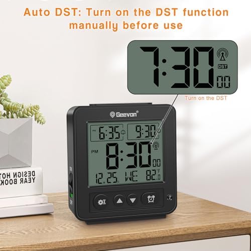 Geevon Small Atomic Alarm Clock with 2 Alarm and Temperature Monitor
