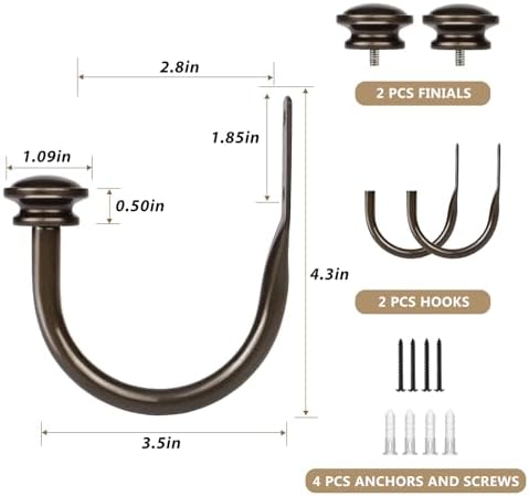 TONIAL Curtain Holdbacks 2 Pack Bronze