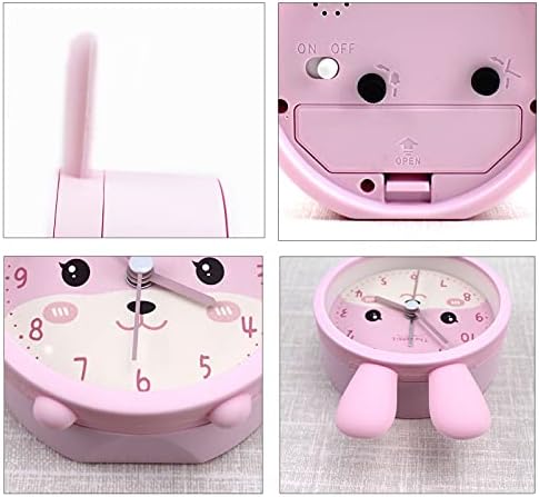 3 in 1 Cartoon Pink Rabbit Silicone Alarm Clock with Night Light