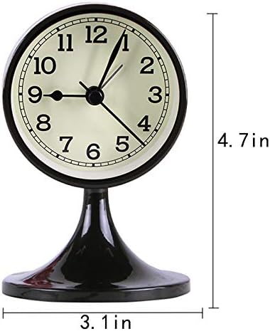 3 Inch Round Silent Alarm Clock with Quartz Movement