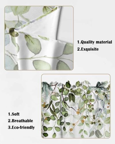 Swag Curtain Valances Eucalyptus Leaves Sage Green Kitchen Window Treatment