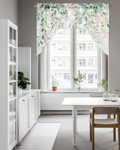 Green Botanical Swag Valance 56x36 for Windows