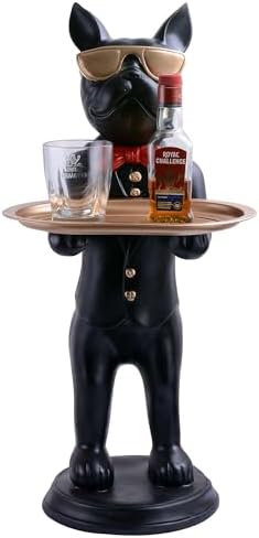 Cool Dog Sculpture with Plate for Home Dcor