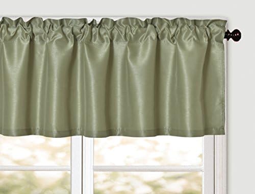 Aiking Home Solid Faux Silk Window Valance Sage 56x16