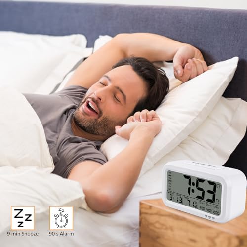 WinFong 43 Inch Digital Alarm Clock with 3 Bells and Temperature