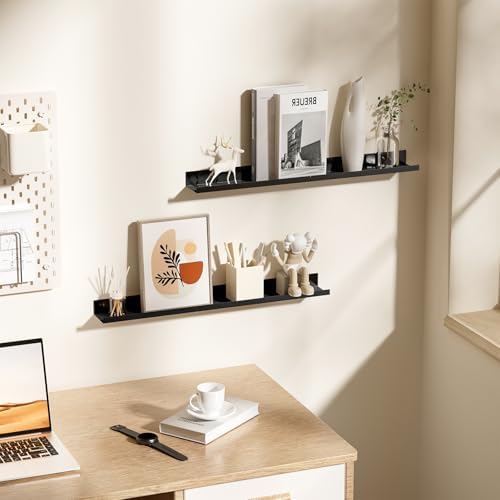 4 Pack Gold Metal Floating Shelves for Wall Storage