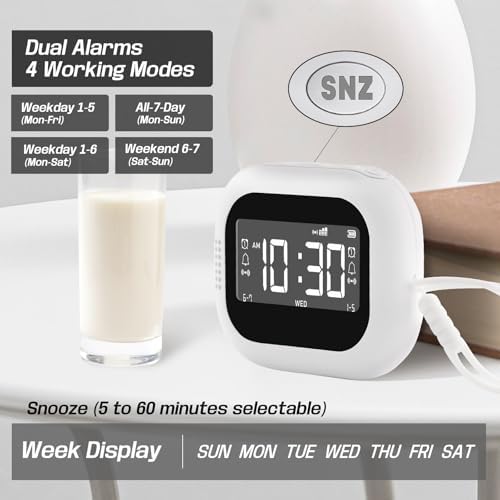 Vibrating Alarm Clock with White Noise and Sleep Sounds