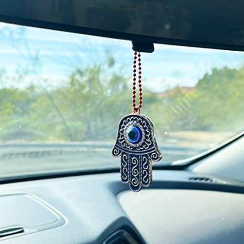 Sonoran Souvenirs Blue Hamsa Charm for Car Mirror