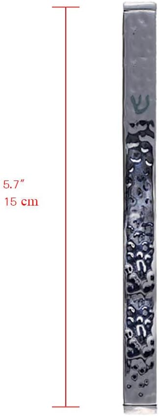 Emanuel Yair Mezuzah Case 47 Inch Hammered Silver